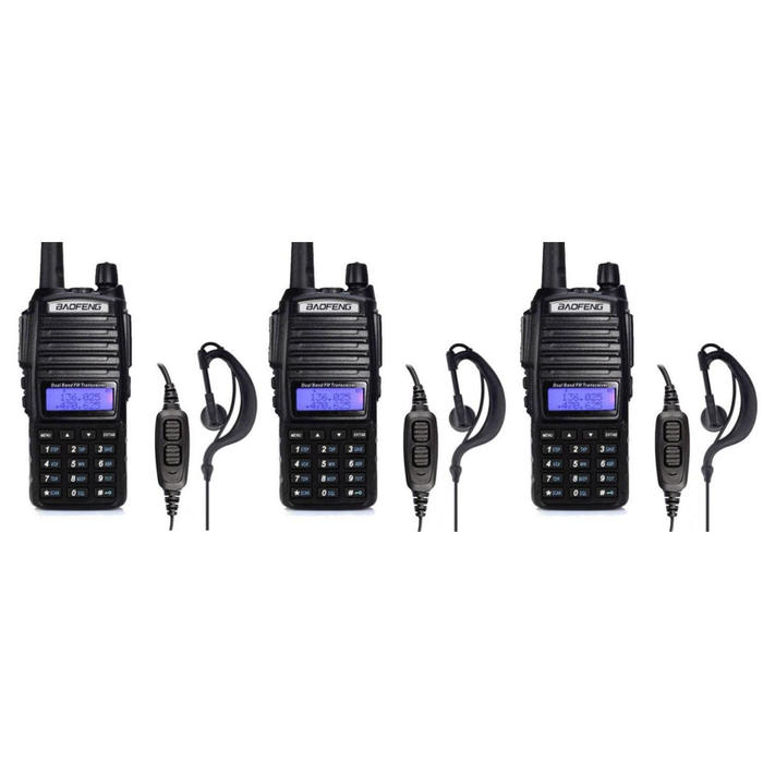 Trio de Handies Baofeng Bibanda UV-82 Doble PTT