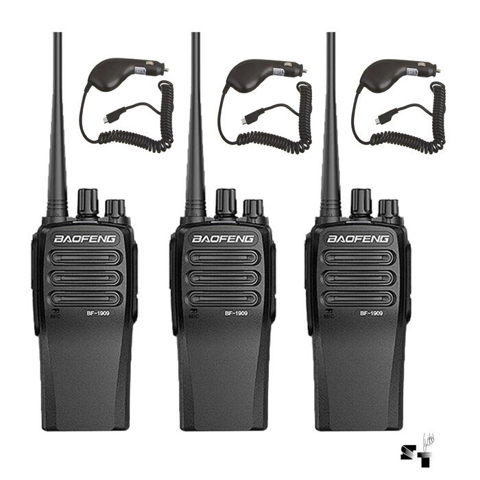 Trio de Handies Baofeng BF-1909 10W + Cargador 12 v