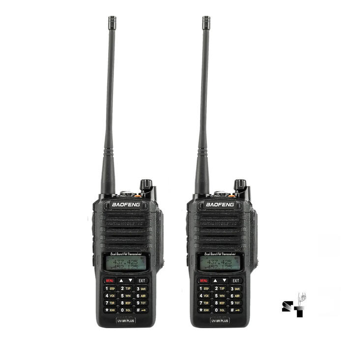 Par de Handies Baofeng Bibanda UV-9 Plus IP67